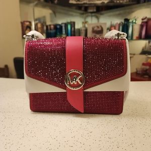 ****sold****MICHAEL Michael Kors Greenwich Small Beaded Leather Crossbody